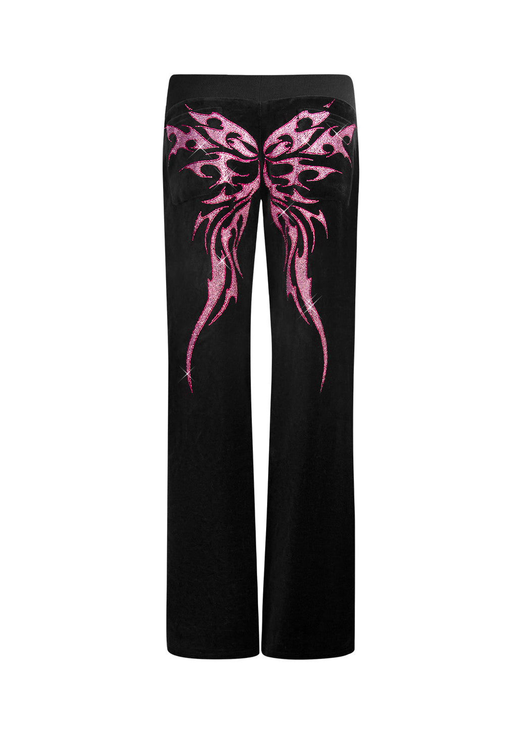 PANTALON DE JOGGING EN VELOURS STRASS IDOL NOIR