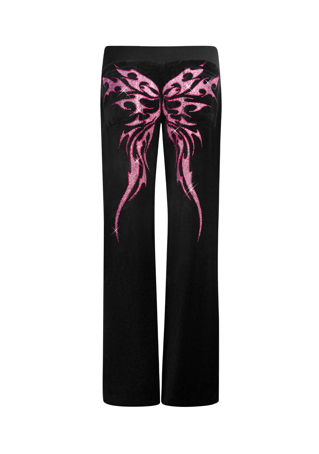 PANTALON DE JOGGING EN VELOURS STRASS IDOL NOIR