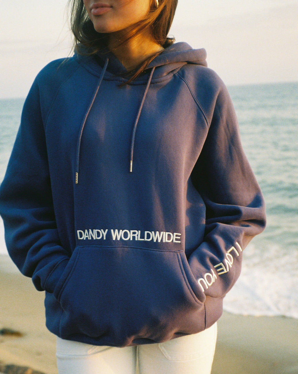 Sweat à capuche oversize « Words of Affirmation » en bleu
