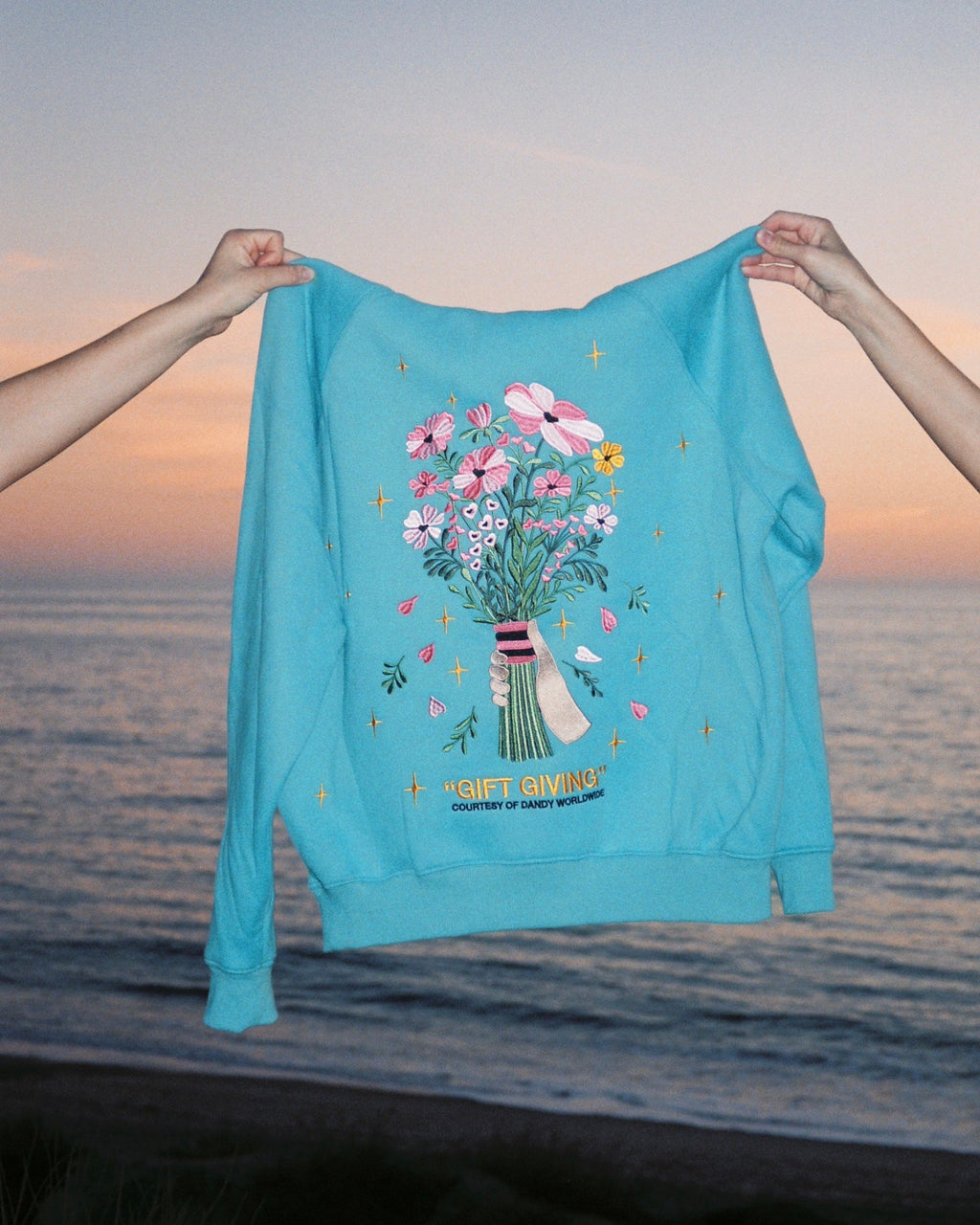 Sweat à capuche oversize « Gift Giving » de luxe en bleu