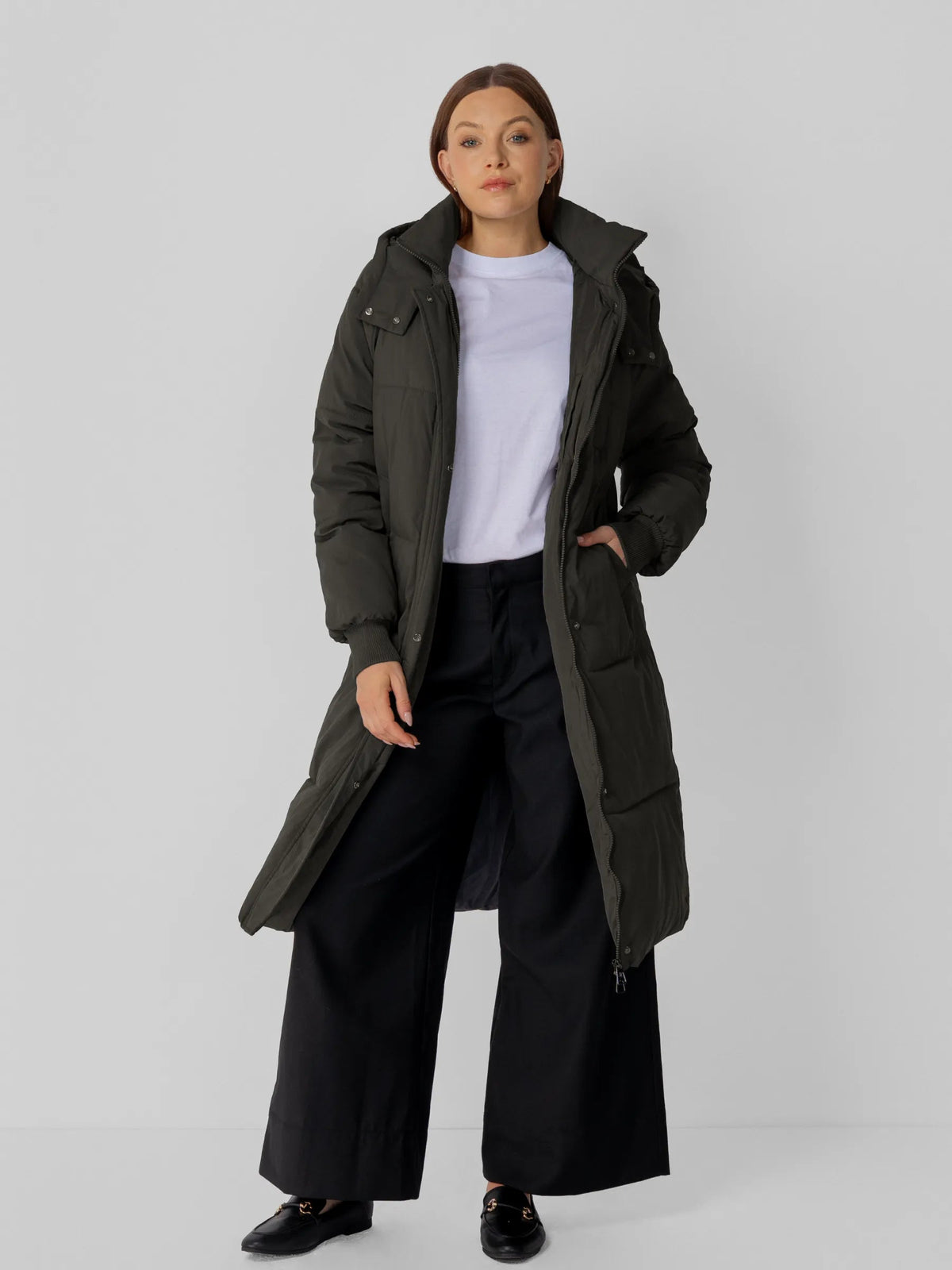 Classic Long Hooded Puffer Jacket