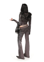 Pantaloni della tuta bootcut con strass INFATUATION grigio scuro