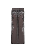 Pantaloni della tuta bootcut con strass INFATUATION grigio scuro