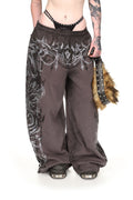 INFATUATION RHINESTONE OVERSIZED SWEATPANTS DEEP GREY
