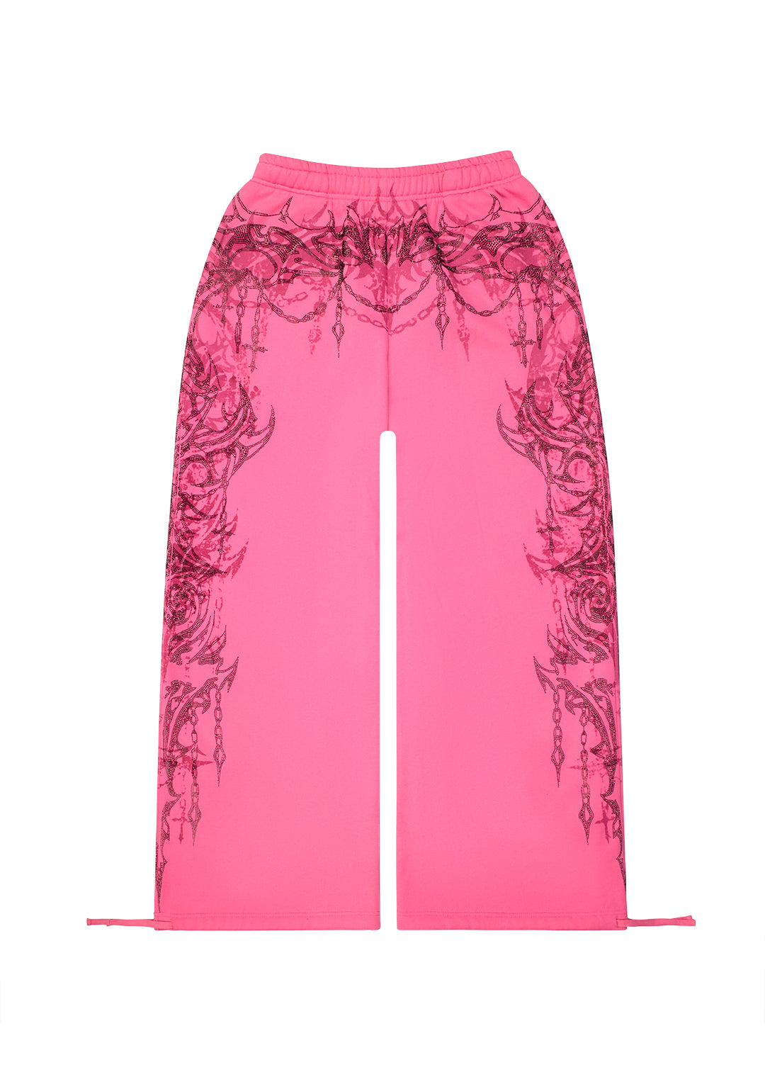 Pantaloni della tuta oversize con strass INFATUATION rosa acceso