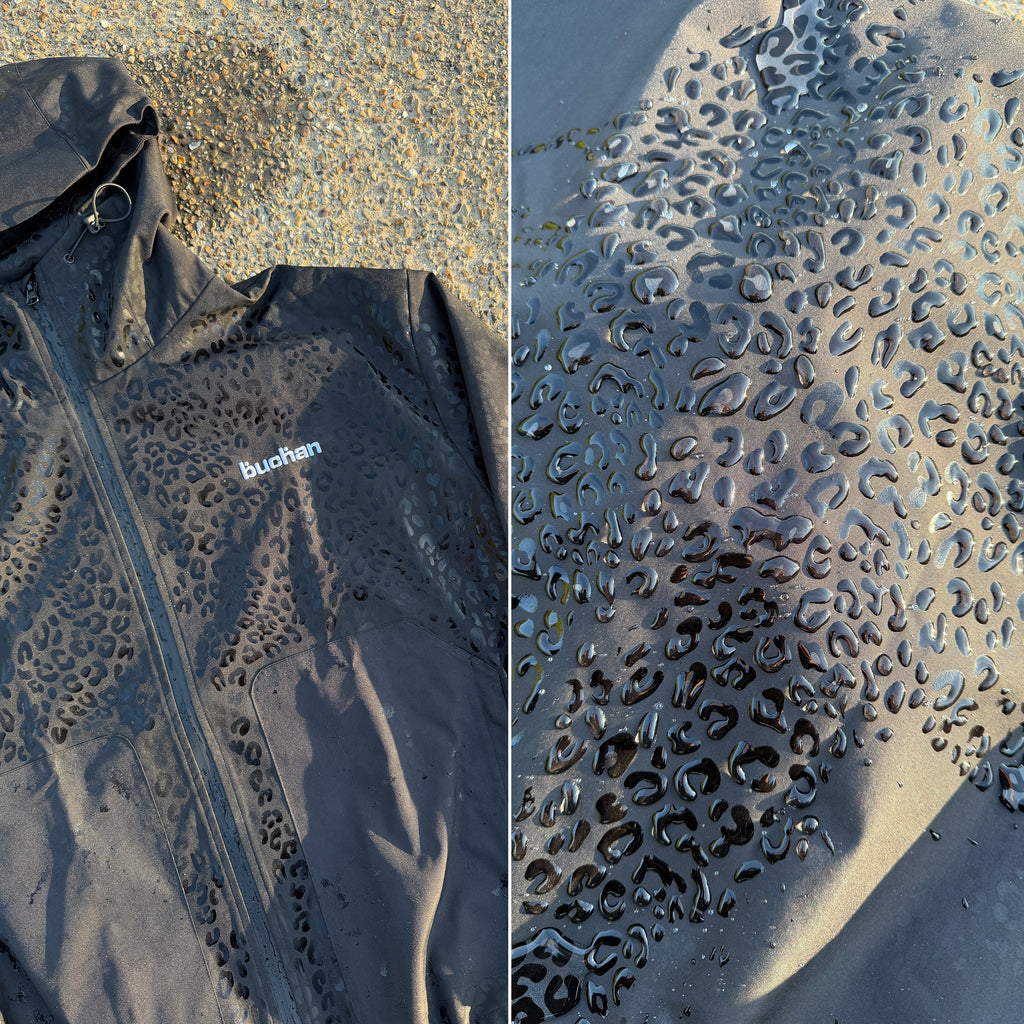 Water Reactive Cheetah Rain Jacket - Navy
