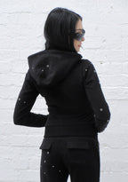 KNIGHT STUDDED FITTED HOODIE BLACK