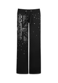 Pantaloni aderenti con borchie KNIGHT, neri