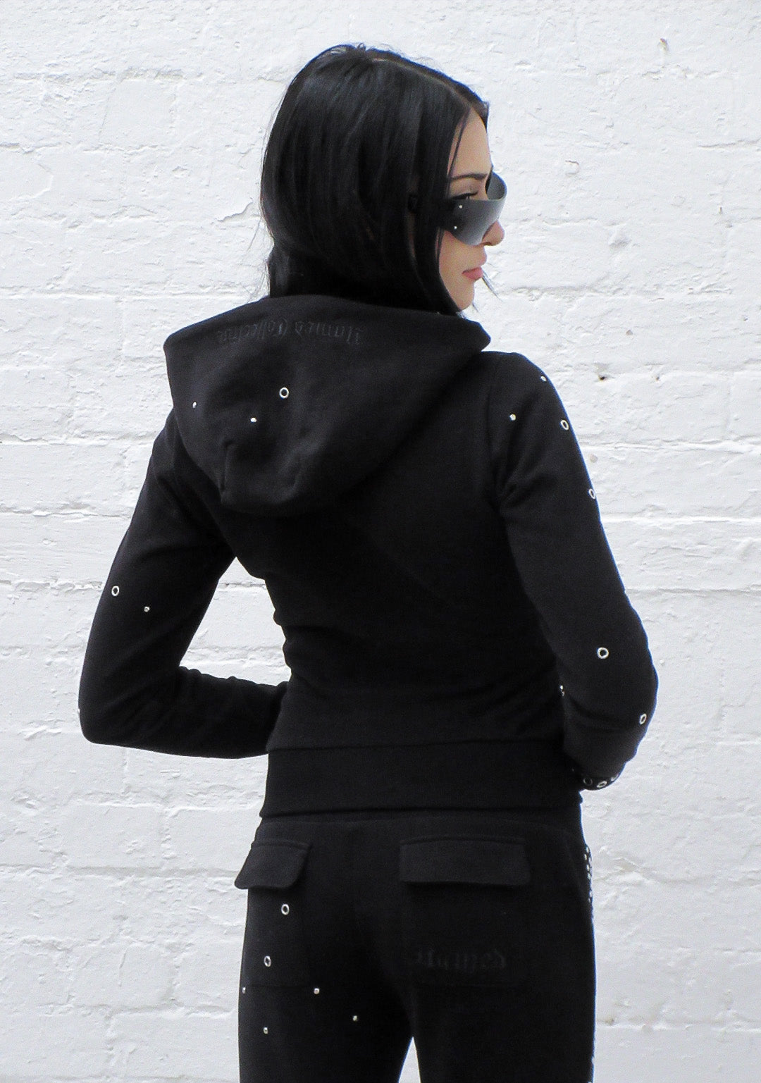 KNIGHT STUDDED GETAILLEERDE BROEK BLACK