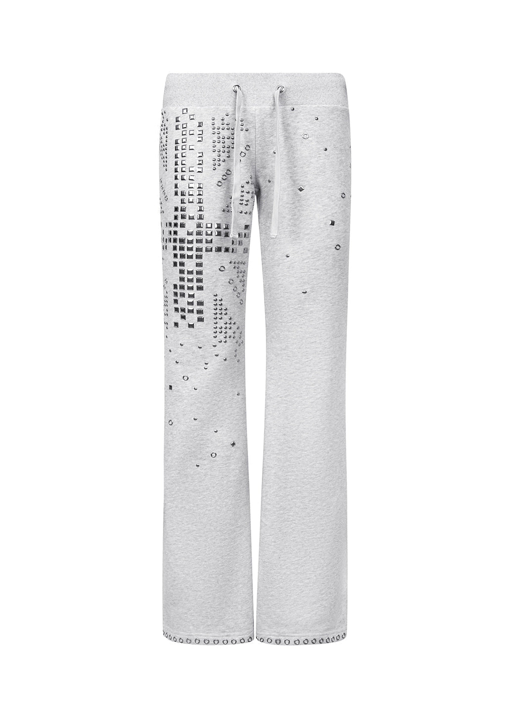 Pantaloni aderenti con borchie KNIGHT, grigio mélange
