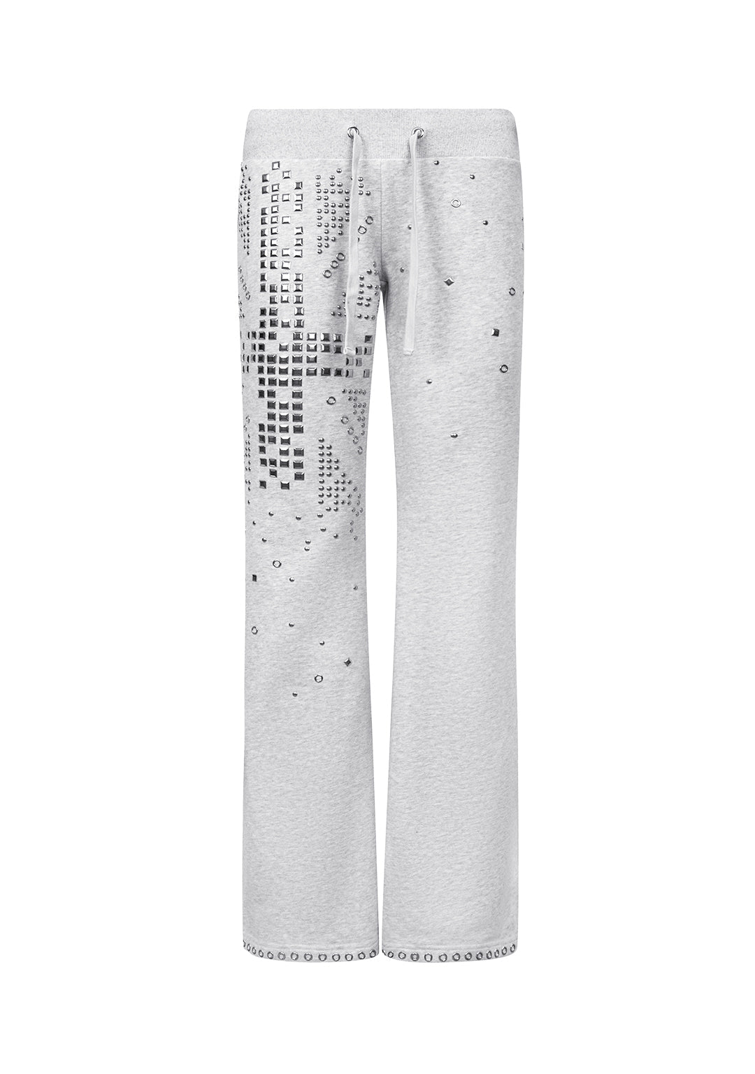 KNIGHT STUDDED GETAILLEERDE BROEK GREY MARL