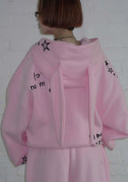 MALFUNCTION BUNNY ZIP-HOODIE BABYROSA (ABNEHMBARE OHREN)