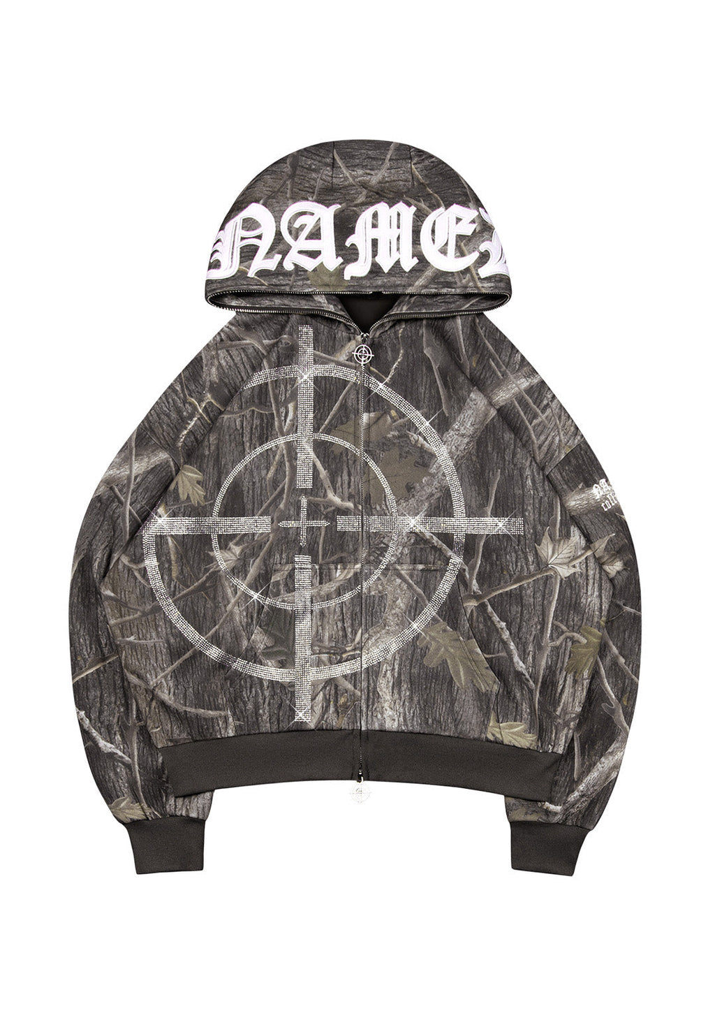 MISSION RHINESTONE-ZIP-HOODIE TREE CAMO