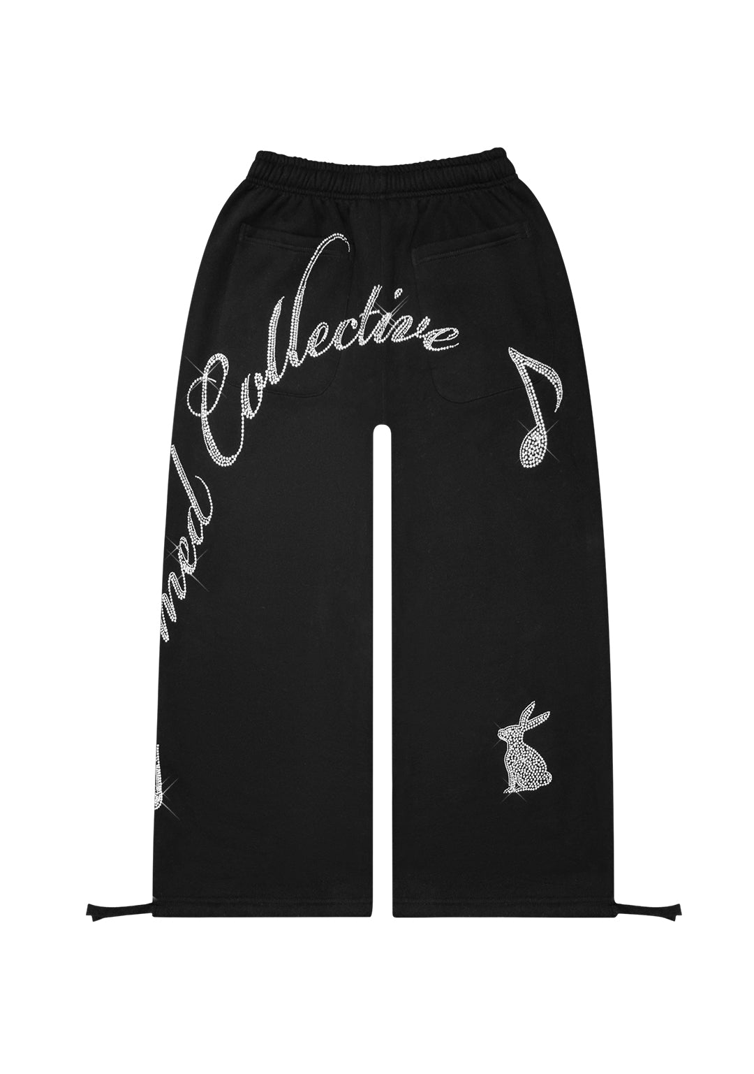 MUSE OVERSIZED SWEATPANTS MET STUDS, ZWART