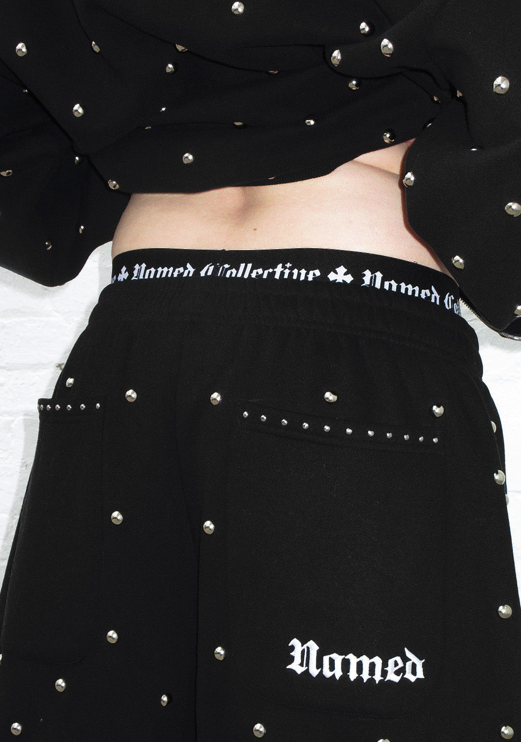 PANTALON DE JOGGING OVERSIZE À POIS ET CLOUS NOVA NOIR