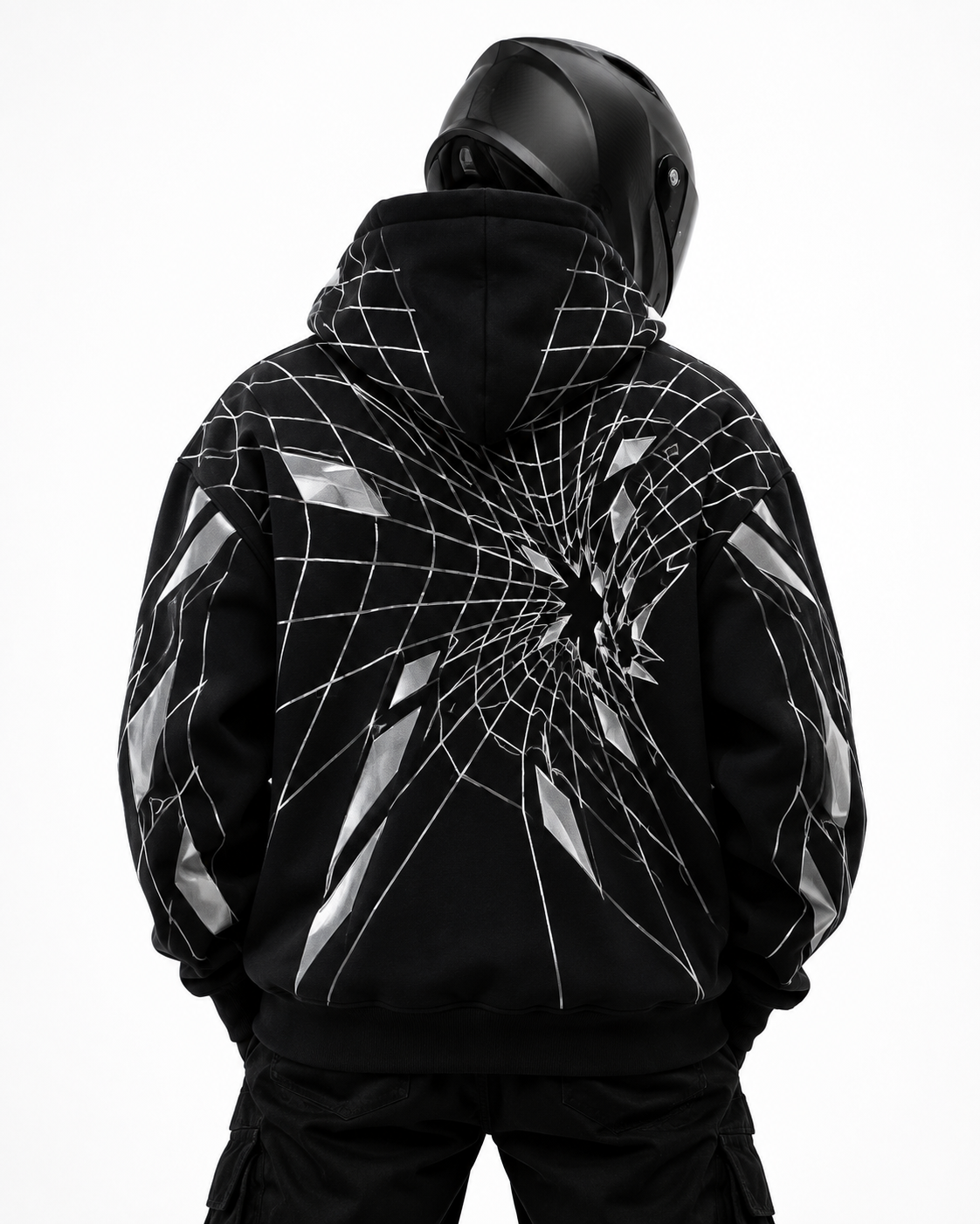 Obsidian Grid reflecterende hoodie