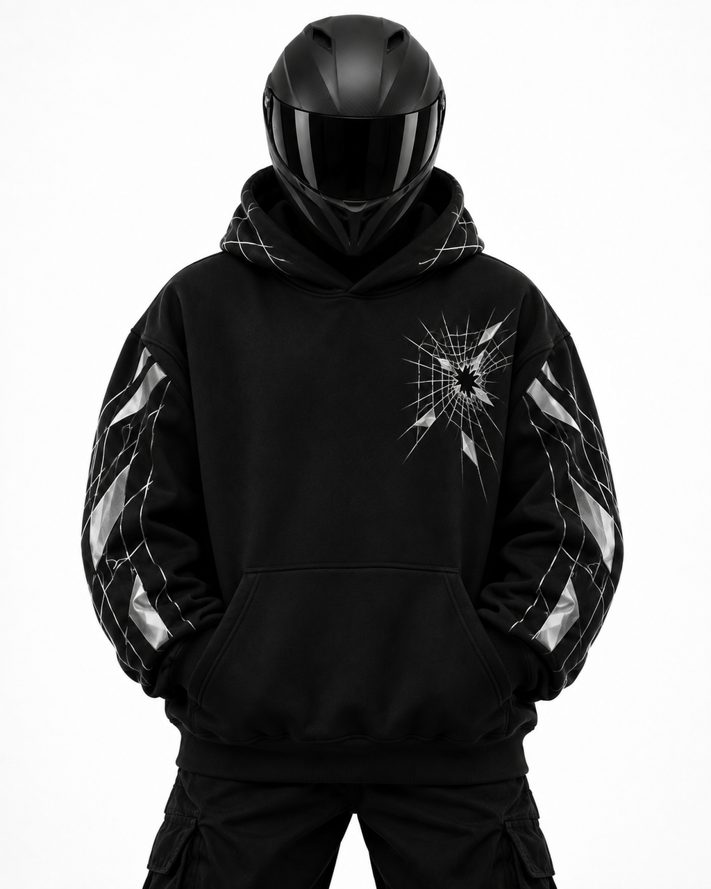 Sweat à capuche réfléchissant Obsidian Grid