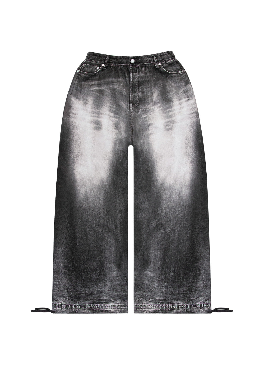 OFF-GRID OVERSIZE-JOGGINGHOSE IN DENIM-OPTIK, GEWASCHENES SCHWARZ