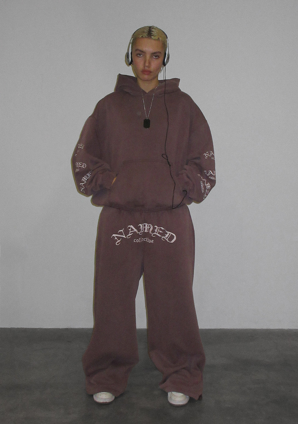 OLD ENGLISH KAPUZENPULLOVER GEWASCHENES MAUVE