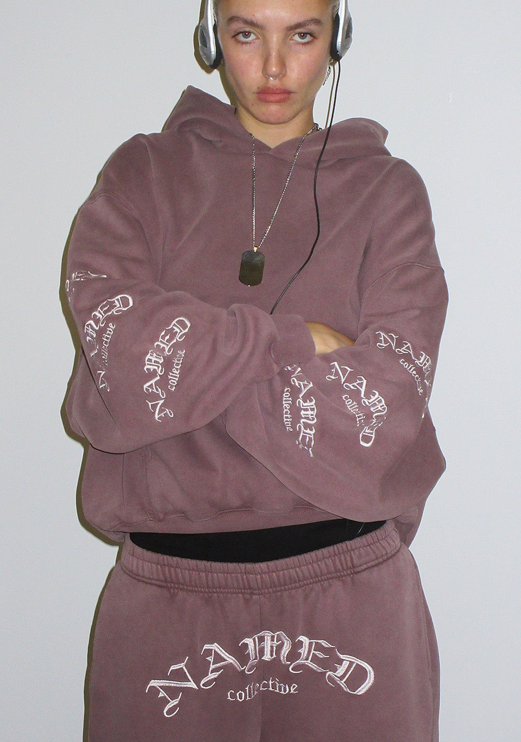 OLD ENGLISH KAPUZENPULLOVER GEWASCHENES MAUVE