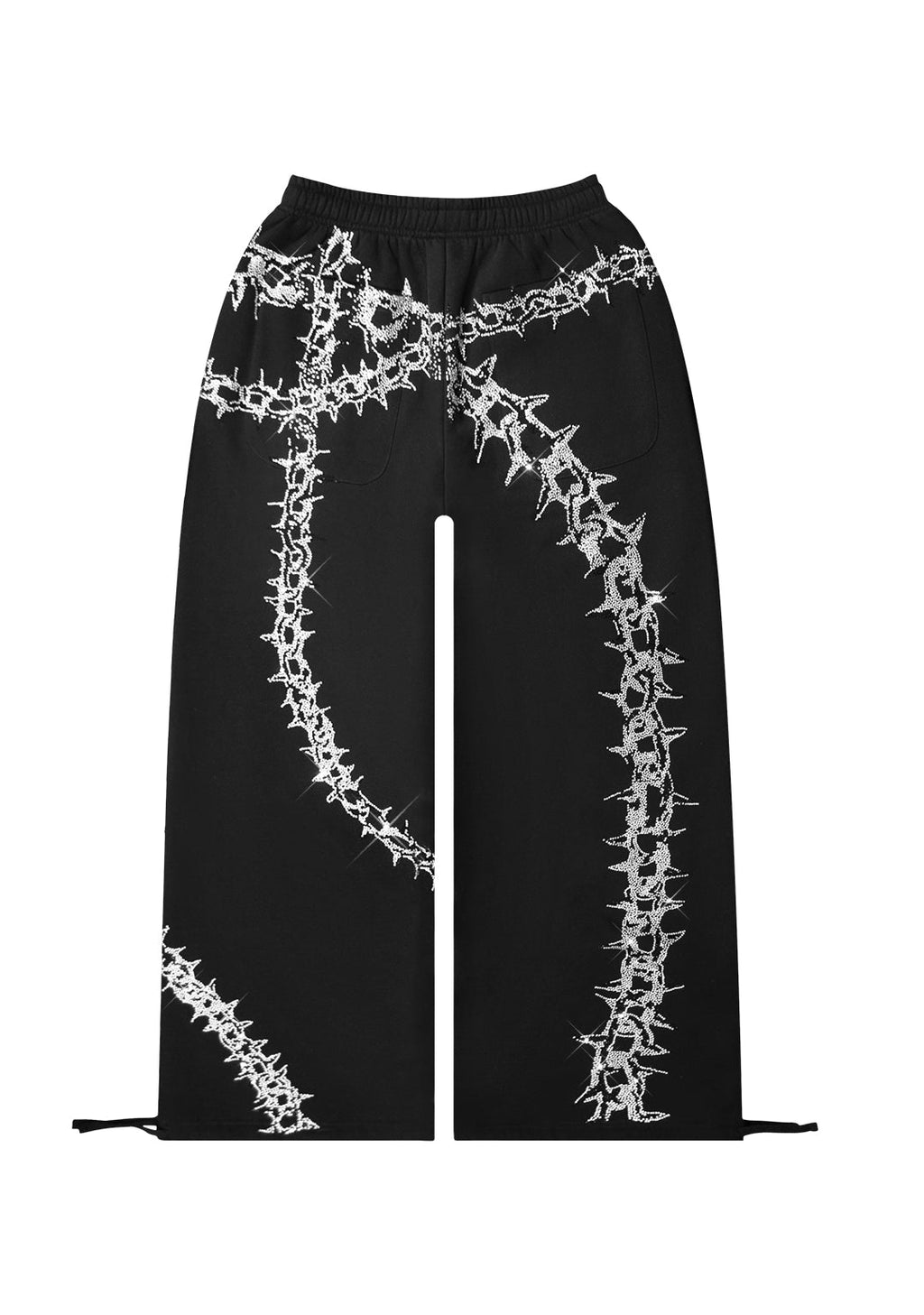 OMEN OVERSIZE-JOGGINGHOSE MIT STRASSSTEINEN SCHWARZ