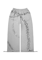 PANTALON DE JOGGING OVERSIZE À STRASS OMEN GRIS FUMÉ