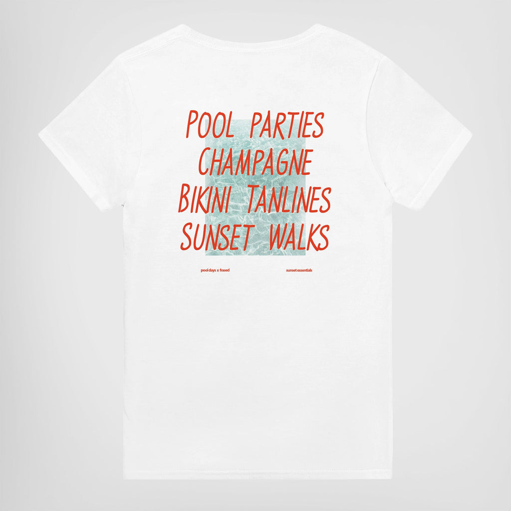 FÊTES À LA PISCINE. CHAMPAGNE. MARQUES DE BRONZAGE EN BIKINI. BALADES AU COUCHER DU SOLEIL.