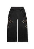 PANTALON DE JOGGING EN VELOURS À CLOUS REBEL NOIR