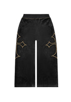 REBEL STUDDED VELOUR SWEATPANTS BLACK