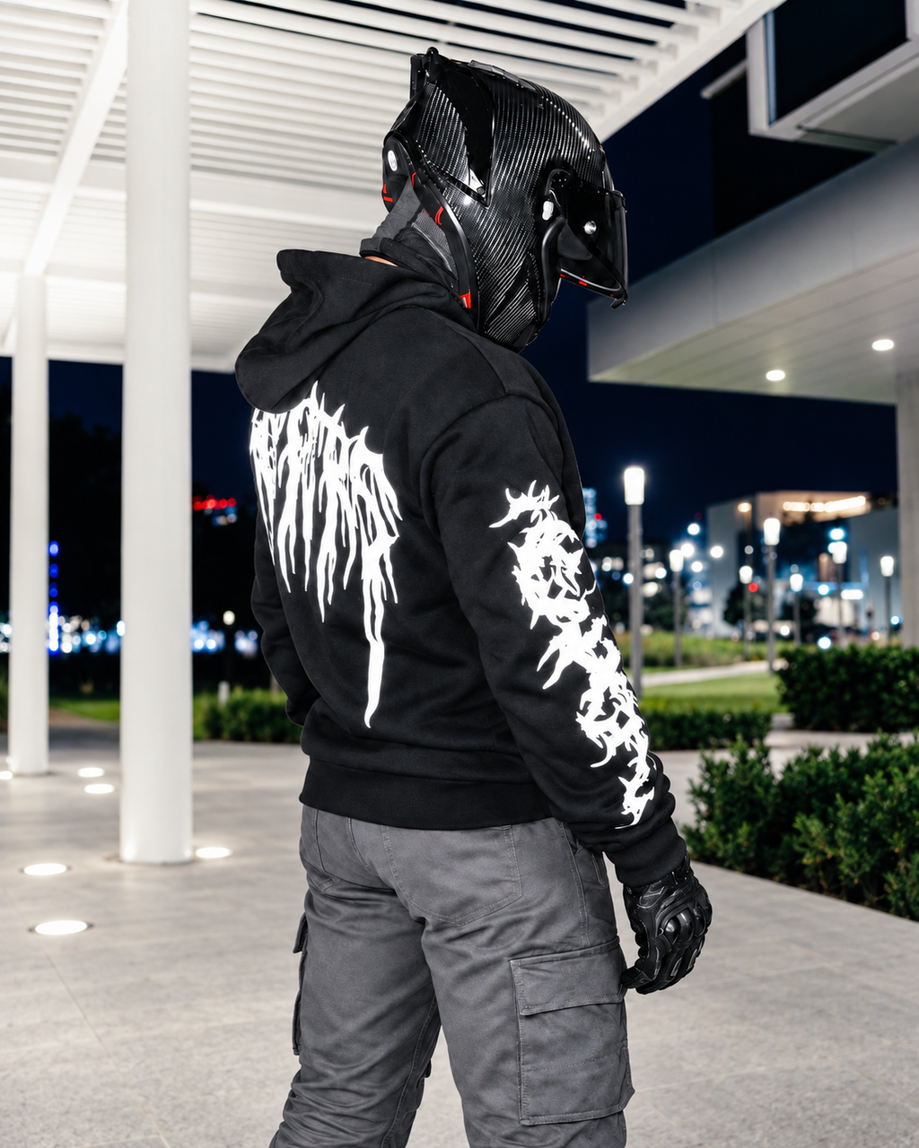 Felpa con cappuccio riflettente Abyss Script