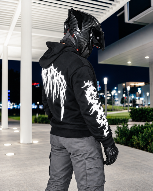 Felpa con cappuccio riflettente Abyss Script