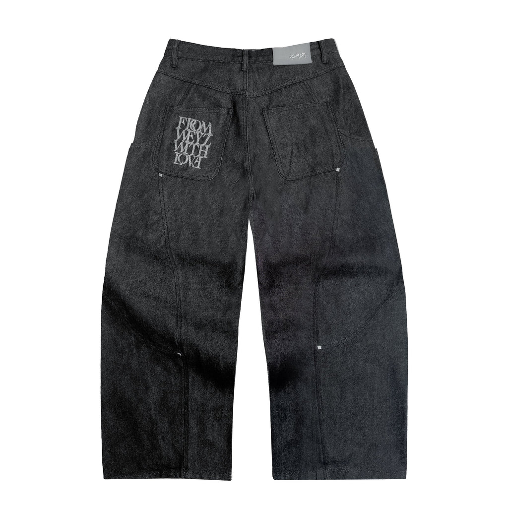 "RIFT" RAW DENIMBROEK - ZWART
