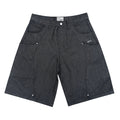 "RIFT" DENIM RAW SHORT - BLACK