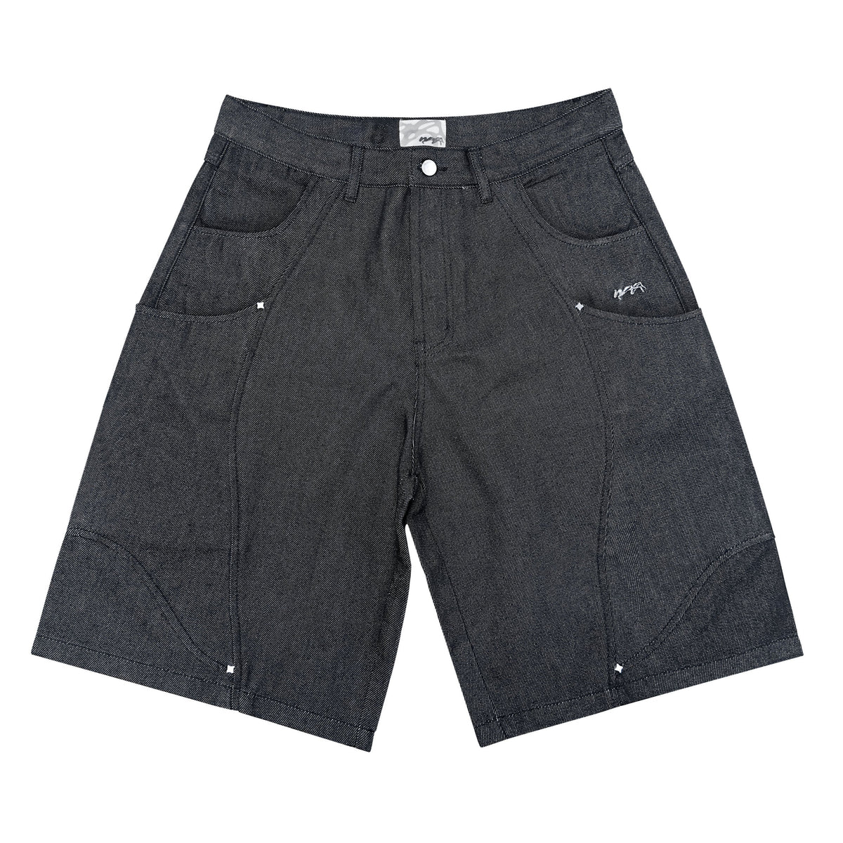 "RIFT" DENIM RAW SHORT - BLACK