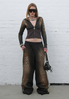RUMOUR STUDDED OVERSIZED JOGGERHOSE LEOPARD
