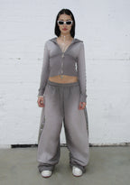 RUMOUR STUDDED OVERSIZED SWEATPANTS GRADIENT GREY