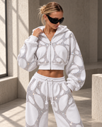 Pantaloni della tuta con strass Sculpted Web — Bianco ottico