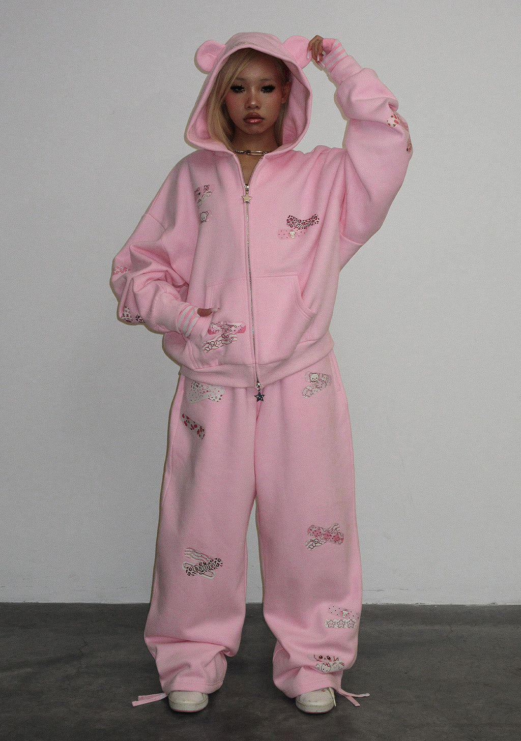 PANTALON DE JOGGING OVERSIZE STITCH TEDDY ROSE BÉBÉ
