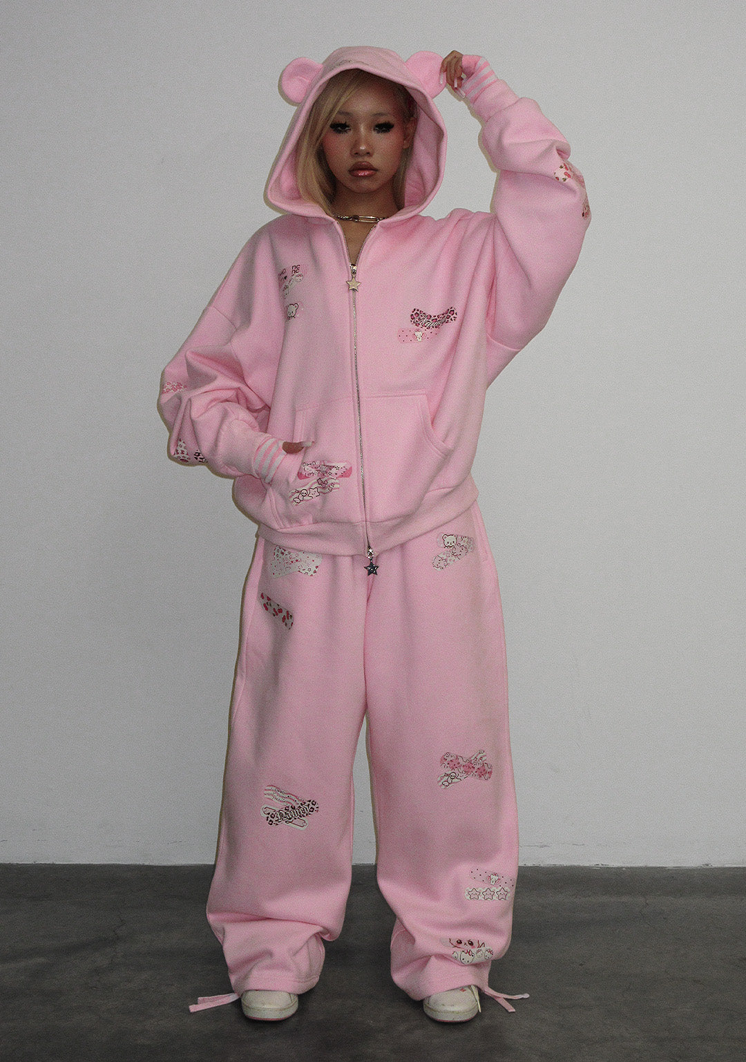 PANTALON DE JOGGING OVERSIZE STITCH TEDDY ROSE BÉBÉ