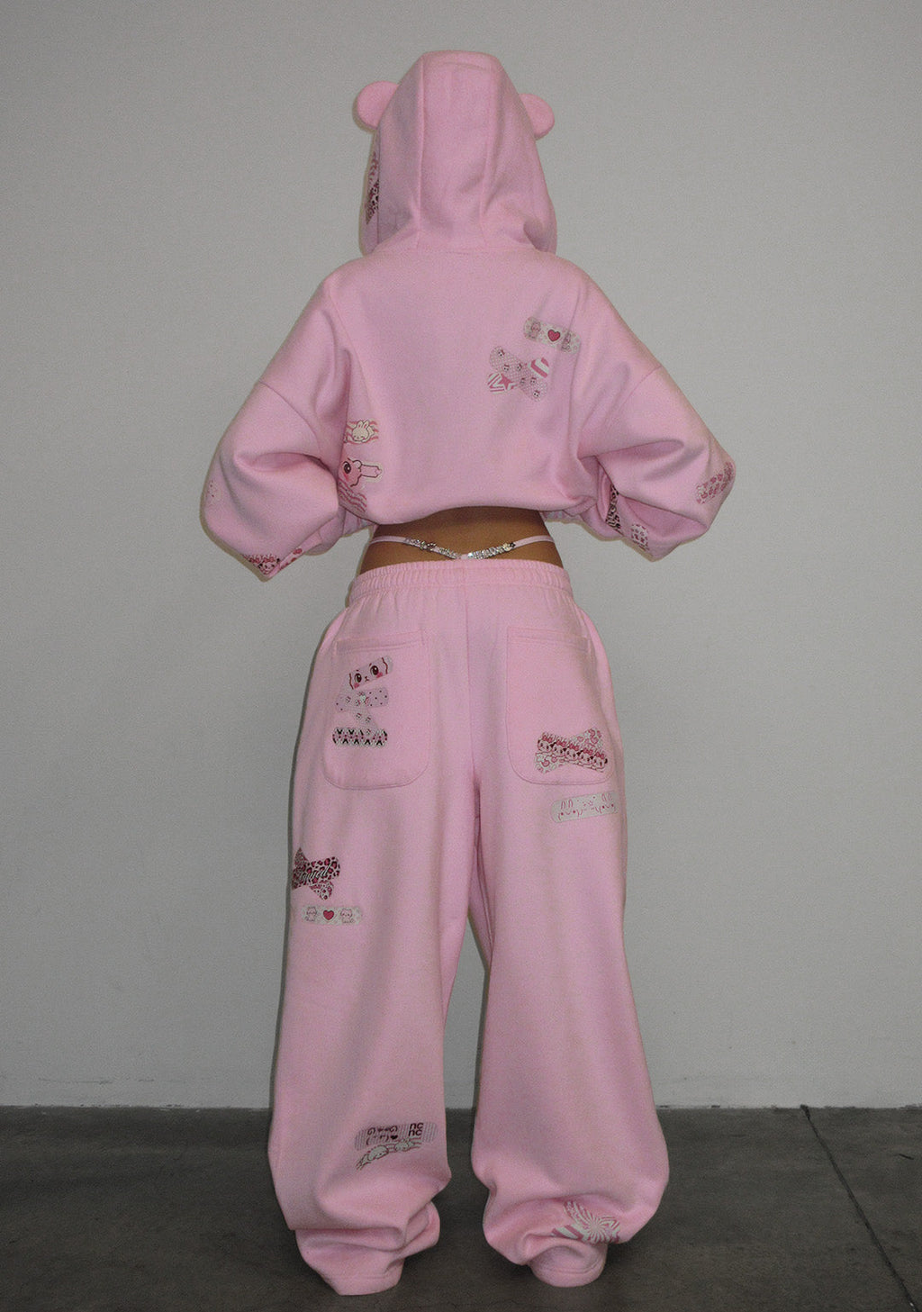 PANTALON DE JOGGING OVERSIZE STITCH TEDDY ROSE BÉBÉ