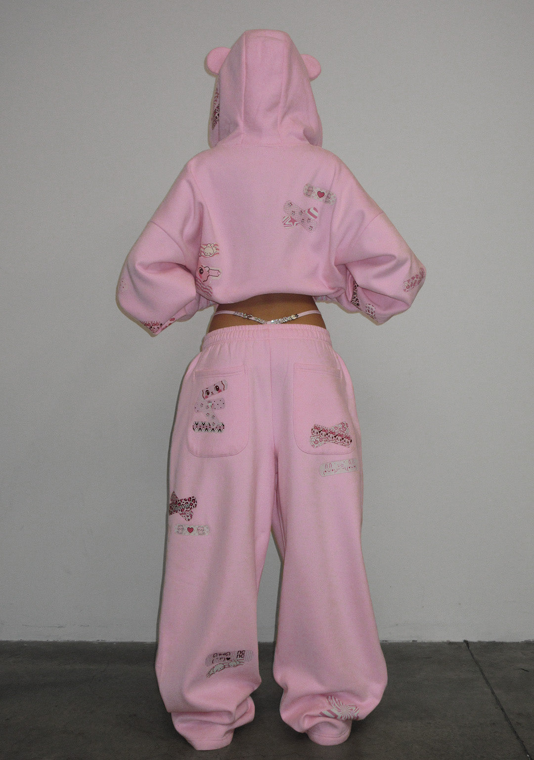 PANTALON DE JOGGING OVERSIZE STITCH TEDDY ROSE BÉBÉ