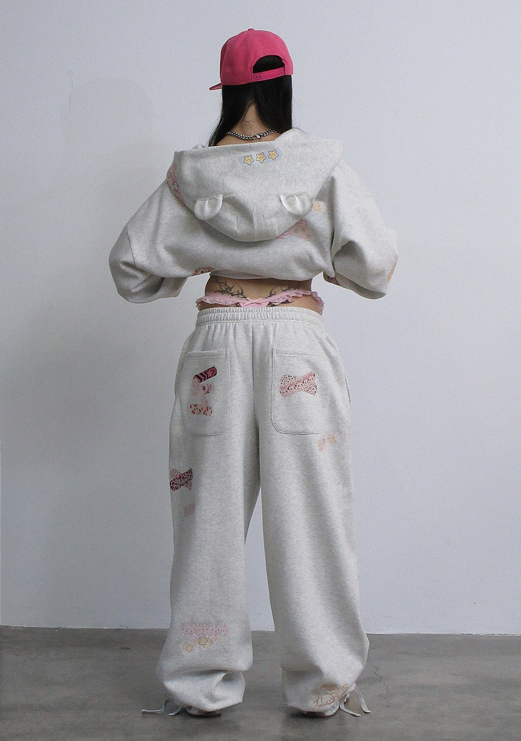 STITCH TEDDY OVERSIZED JOGGINGHOSE WEISS MELIERT