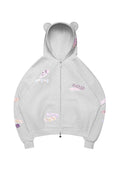STITCH TEDDY ZIP-HOODIE WEISS MARLIERT