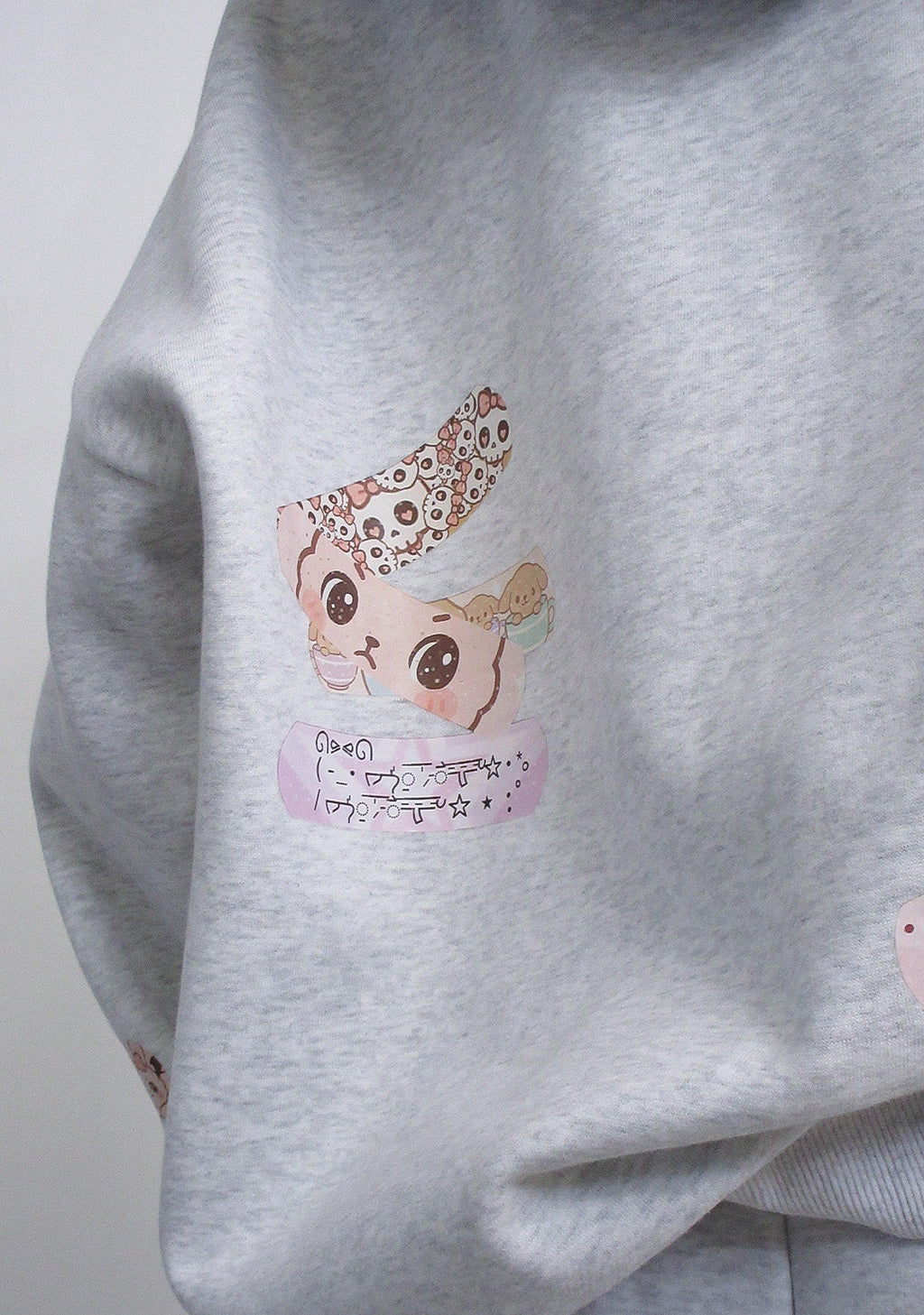 STITCH TEDDY ZIP-HOODIE WEISS MARLIERT
