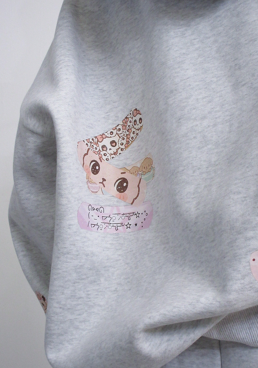 STITCH TEDDY ZIP-HOODIE WEISS MARLIERT