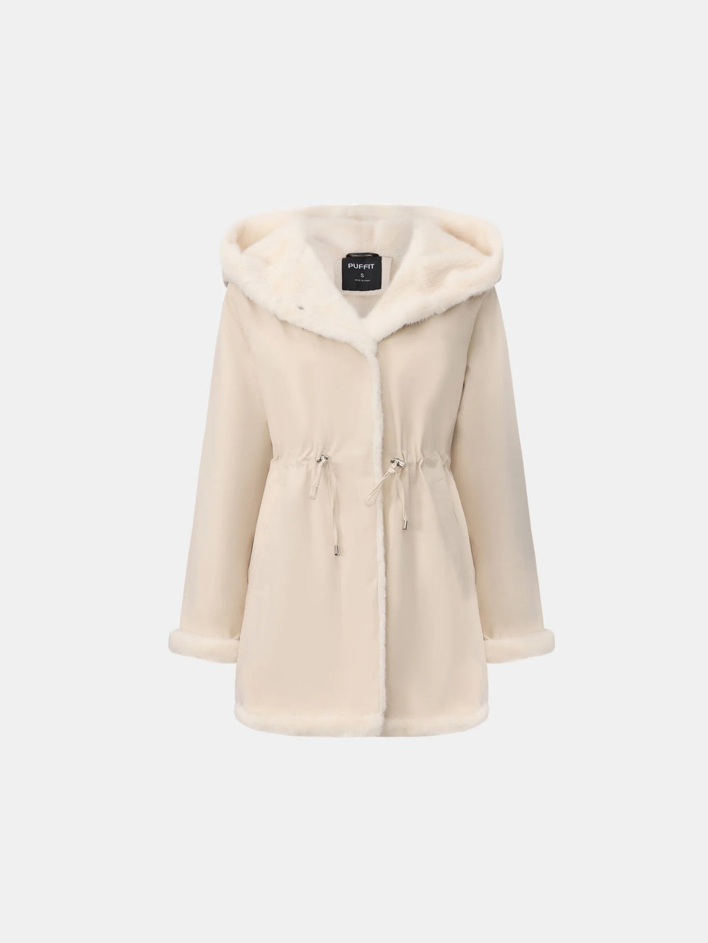Faux Fur Lined Mid Length Rain Coat