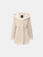 Faux Fur Lined Mid Length Rain Coat