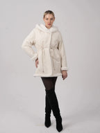 Faux Fur Lined Mid Length Rain Coat
