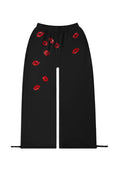 TEASE RHINESTONE KISS OVERSIZE-JOGGINGHOSE SCHWARZ