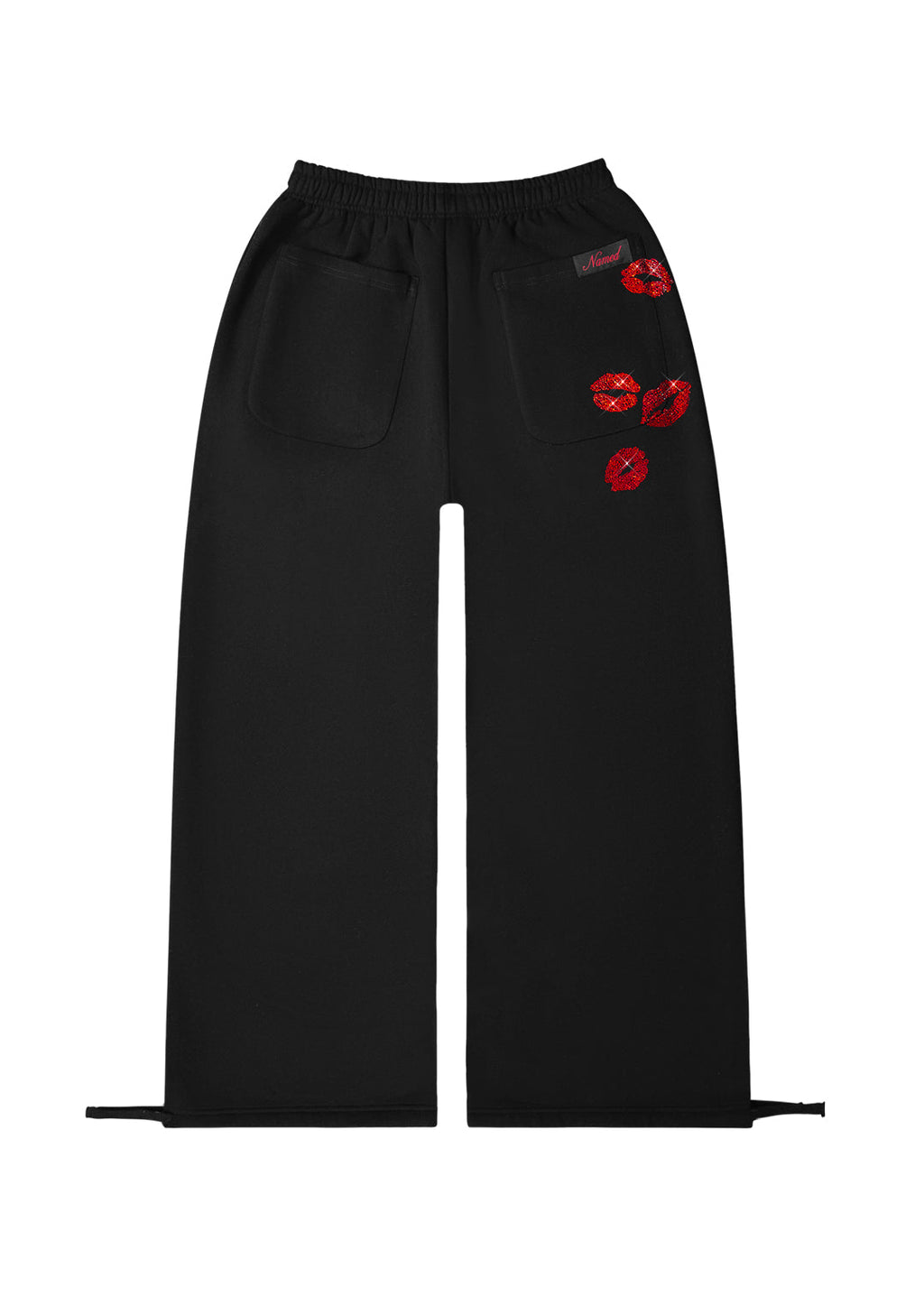 TEASE RHINESTONE KISS OVERSIZE-JOGGINGHOSE SCHWARZ
